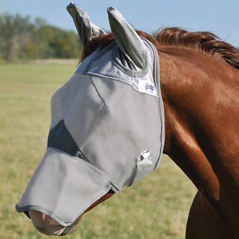 Masque anti-mouche anti-UV cheval intégral avec oreilles Crusader - Cashel